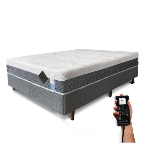 Colchão De Látex Articulado Cinza Box Solteiro 88x188cm