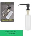 Ver imagem 2 de Dispenser Detergente Sabonete Liquido Embutir 500ml Inox 304 Preto Fosco