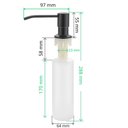 Ver imagem 3 de Dispenser Detergente Sabonete Liquido Embutir 500ml Inox 304 Preto Fosco