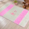 Tapete Passadeira para Quarto de Meninas Bordada Ursa Flor 1,20M x 74cm Pelúcia Cor:Rosa - 2