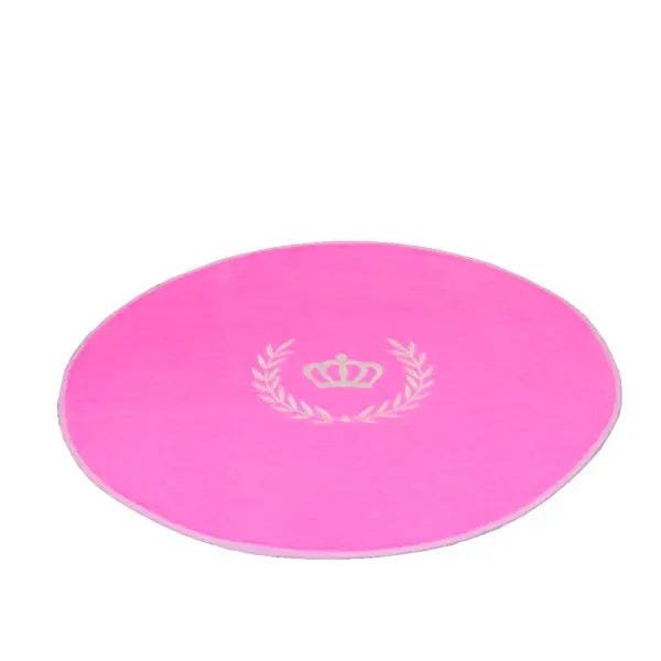 Tapete para Quarto de Criança Redondo Coroa Ramo Bordado 65cm Antiderrapante e Tecido Pelúcia Cor - 3