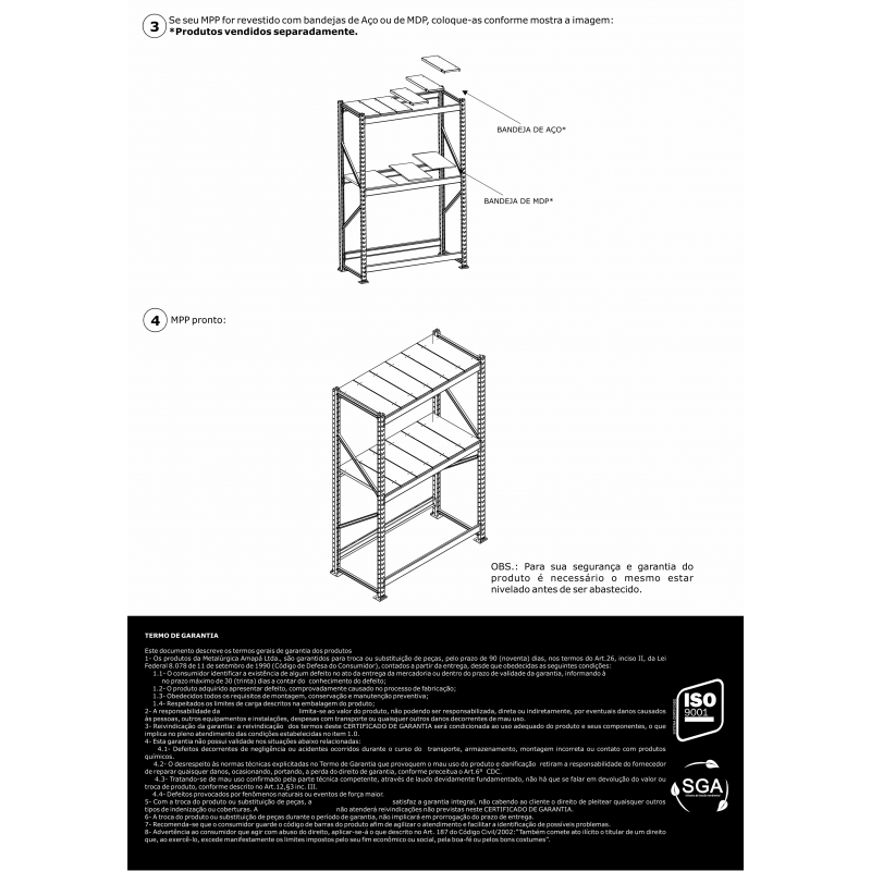 Mini Porta Pallet Inicial 250kg com 3 Longarinas 2,00 X 1,80 X 0,60 sem Bandeja - Ultra Móveis - 4