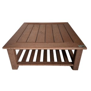 Mesa de Centro Baixa em Madeira Plástica Maciça Marrom 100% Reciclada 50cm / Be-16a Lanci