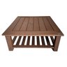 Mesa de Centro Baixa em Madeira Plástica Maciça Marrom 100% Reciclada 50cm / Be-16a Lanci - 1