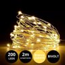 Pisca Chuva de Ouro Cascata 200 Lâmpadas Led Warm Bivolt - Art Christmas - 10