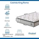 Ver mais imagens de Colchão King Mola Probel Roma (193x203x30cm)
