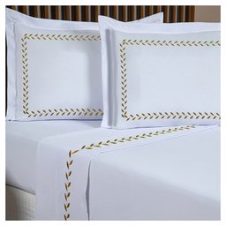 Jogo de Cama Lençol Montenegro King Bordado 4 Pçs - Branco Casa Show Enxovais - 2