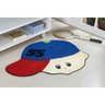 Tapete de Pelúcia para Quarto Formato Menino Boné 86cm x 65cm Pelúcia Bordada Cor:Azul - 1