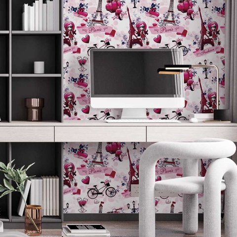 Papel de Parede Casual Paris Feminino Gh Papel de Parede 3,5m