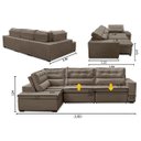 Ver imagem 2 de Sofá de Canto Retrátil e Reclinável com Molas 3,00x2,00 Esquerdo Viena Suede Mirra Decor