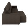 Sofá Retrátil 3 Lugares 204cm 2 Módulos Nero com USB Couro Marrom G52 - Gran Belo - 8
