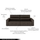 Ver imagem 3 de Sofá Retrátil 3 Lugares 204cm 2 Módulos Nero com USB Couro Marrom G52 - Gran Belo