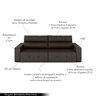 Sofá Retrátil 3 Lugares 204cm 2 Módulos Nero com USB Couro Marrom G52 - Gran Belo - 3