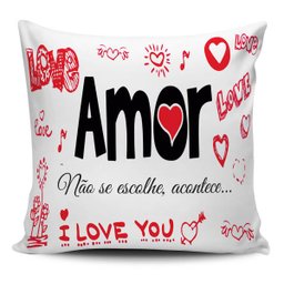 Almofada Amor não se escolhe 45x45cm com enchimento - 1