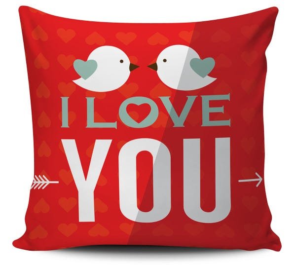 Almofada decorativa I Love You 45x45cm com enchimento - 1