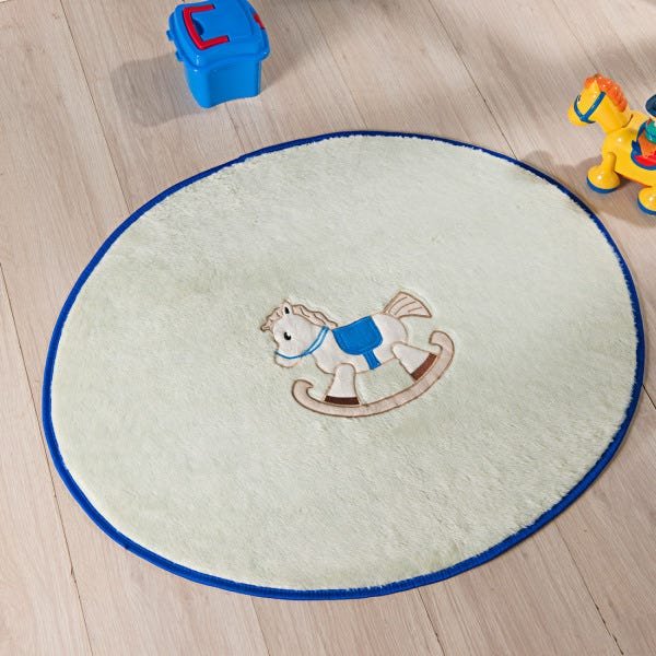 Tapete Infantil de Pelúcia Formato com Cavalinho Bordado em Pelúcia e Base Antiderrapante Cor:  - 2