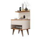 Ver imagem 5 de Mesa de Cabeceira para Quarto Pés Palito Retrô 1 Gaveta Sleep - Off White com Nature