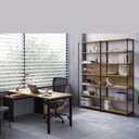 Ver imagem 6 de Estante 7 Prateleiras 211,5cm Home Office Concept Marrom/Nogal Sevilha/Preto