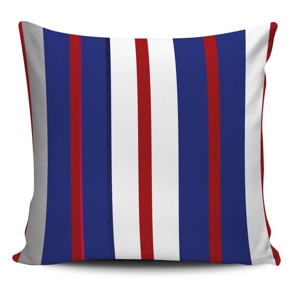 Almofada decorativa Geometrica Listrada Azul e Vermelha 45x45cm - 2