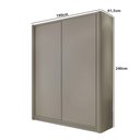 Ver imagem 3 de Guarda Roupa 190cm com Laterais Curvas e 2 Portas de Correr Cor:grigio