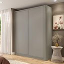Ver imagem 1 de Guarda Roupa 190cm com Laterais Curvas e 2 Portas de Correr Cor:grigio