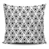 Almofada Decorativa Triangulos Tracejado Preto e Branco 45cm - 1