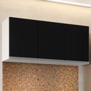 Ver imagem 2 de Armário Aéreo 120cm 3 Portas Virgínia Branco/Preto - Lumil Móveis