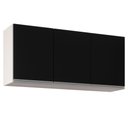 Ver imagem 1 de Armário Aéreo 120cm 3 Portas Virgínia Branco/Preto - Lumil Móveis