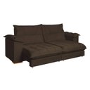 Ver imagem 1 de Sofa Retratil e Reclinavel Roma 250cm Kc Rei de Casa Veludo Marrom