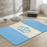 Tapete para Quarto Infantil Passadeira Coroa Bordado Pelúcia com Base Antiderrapante Cor:Azul - 2