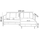 Ver imagem 6 de Sofá 3 Lugares com Chaise Direito Sala Living 230cm Amábile L06 Couro Marrom Claro - Lyam Decor