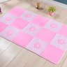 Tapete Infantil Passadeira de Pelúcia Retangular Margaridas 1,20M x 74cm Antiderrapante Cor:Rosa - 2