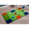 Tapete Passadeira Infantil Retangular 1,20M x 74cm Geométrica com Antiderrapante Cor:Verde - 1