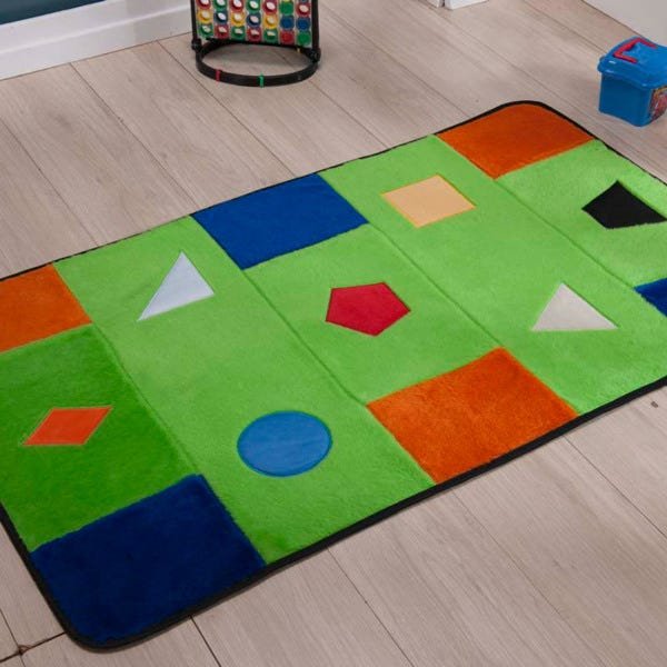 Tapete Passadeira Infantil Retangular 1,20M x 74cm Geométrica com Antiderrapante Cor:Verde - 2