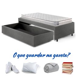 Base Box Cama Solteiro Sapateira Corino Colchão Hanover - 9