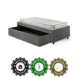 Base Box Cama Solteiro Sapateira Corino Colchão Hanover - 7
