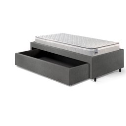 Base Box Cama Solteiro Sapateira Corino Colchão Hanover - 5