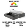Base Box Cama Solteiro Sapateira Courino Linho Cinza e Colchão Hanover Inducol 88x188 - 11