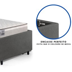 Base Box Cama Solteiro Sapateira Corino Colchão Hanover - 10