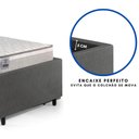 Ver mais imagens de Base Box Cama Solteiro Sapateira Courino Linho Cinza e Colchão Hanover Inducol 88x188