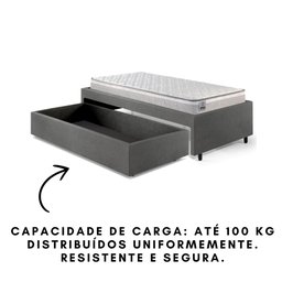 Base Box Cama Solteiro Sapateira Corino Colchão Hanover - 11