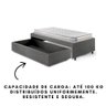Base Box Cama Solteiro Sapateira Courino Linho Cinza e Colchão Hanover Inducol 88x188 - 7