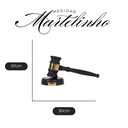 Ver imagem 4 de Martelo Madeira Decorativo Justiça Preto Dourado Enfeite Oab