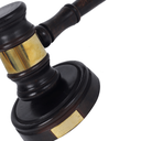 Ver imagem 3 de Martelo Madeira Decorativo Justiça Preto Dourado Enfeite Oab