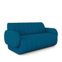 Ver imagem 1 de Sofá Decorativo Living Sala de Estar Bornéu 148cm Pés de Madeira Veludo Azul G33 - Gran Belo