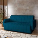 Ver imagem 3 de Sofá Decorativo Living Sala de Estar Bornéu 148cm Pés de Madeira Veludo Azul G33 - Gran Belo