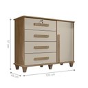 Ver imagem 3 de Cômoda Villa Aurea 4 Gavetas MDF MDP Puxador Madeira Cinamomo Off White RV Móveis