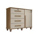 Ver imagem 4 de Cômoda Villa Aurea 4 Gavetas MDF MDP Puxador Madeira Cinamomo Off White RV Móveis