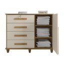 Ver imagem 2 de Cômoda Villa Aurea 4 Gavetas MDF MDP Puxador Madeira Cinamomo Off White RV Móveis