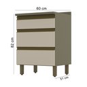 Ver imagem 2 de Balcão de Cozinha 03 Gavetas 60cm C/ Tampo Connect Duna Cristal Henn
